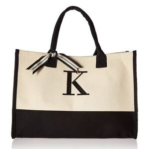K initial tote bag
